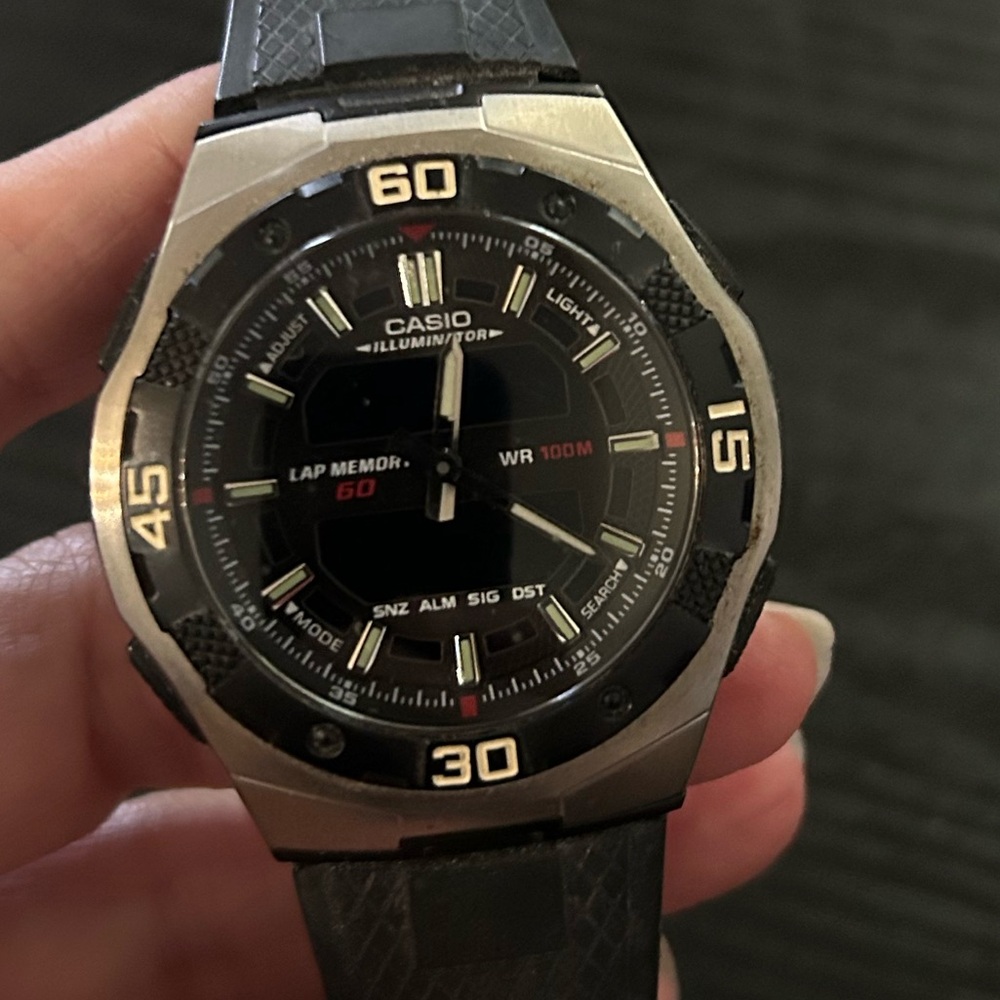 Casio Illuminator Black and Gray Watch